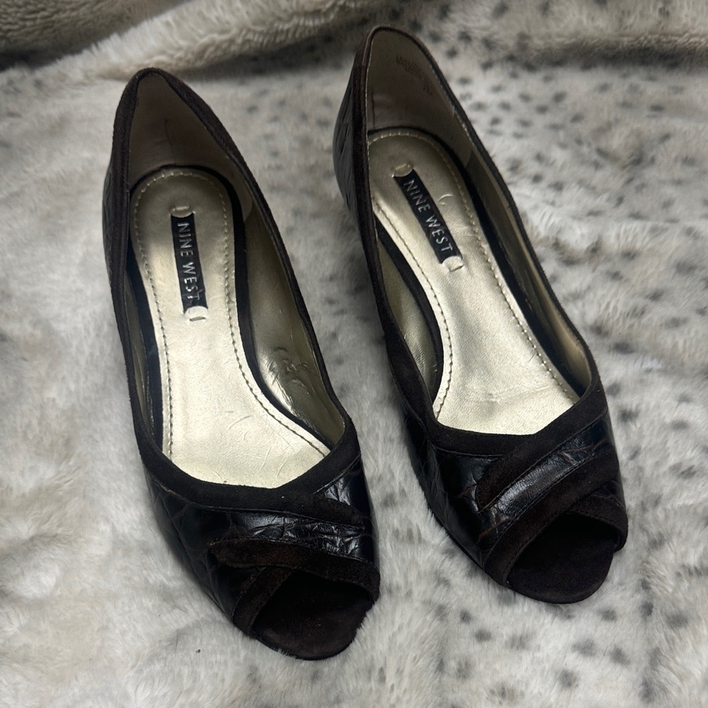 Nine West Black Peep Toe Heels